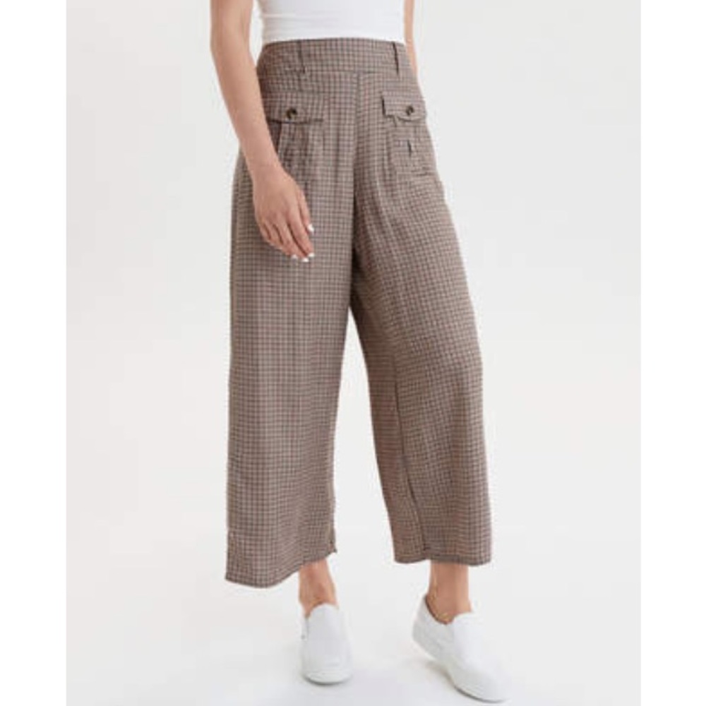 American Eagle Plaid Wide Leg Pants